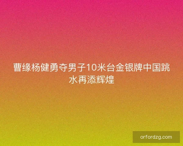 曹缘杨健勇夺男子10米台金银牌中国跳水再添辉煌